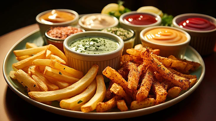 AIWA Air Fryer KUMADAI-French fries and sauces